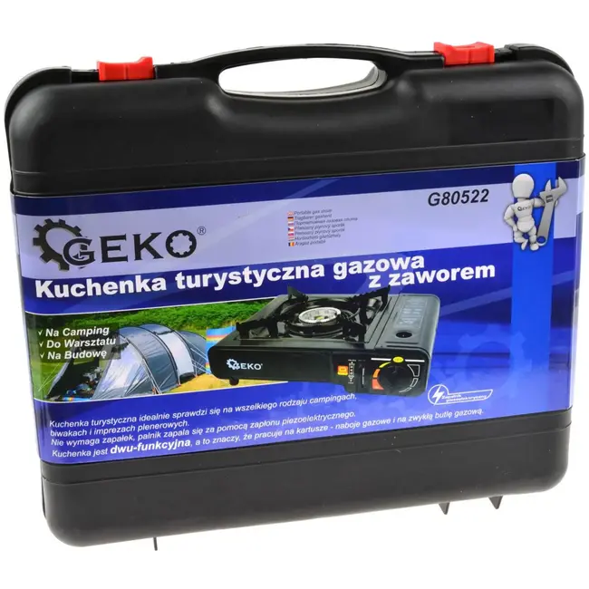 GEKO Compacte campingkookplaat - dual-fuel - 2,5 kW - matzwart