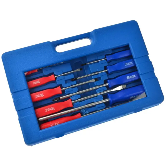 GEKO Mechanische schroevendraaierset - 12-delig - CrV staal - Ergonomisch ontwerp - Magnetische punt