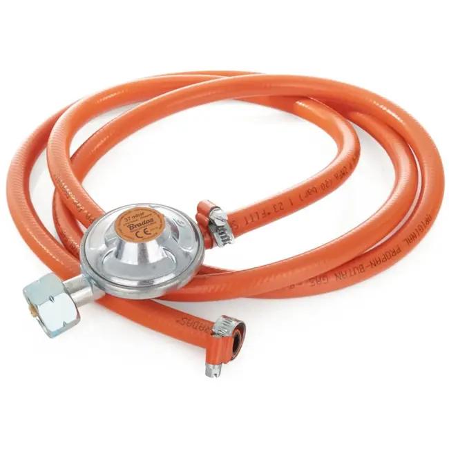 GEKO Gasdrukregelaar - 37 mbar - 2m slang - Voor propaanflessen tot 11 kg