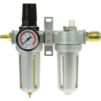 GEKO Luchtfilterregelaar met smeerfunctie - 2-traps - 1/2" aansluiting - met manometer