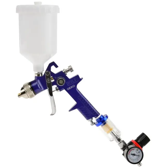 GEKO HVLP verfspuit - 1.4 mm tip - met luchtregelaar en filter - ergonomisch ontwerp