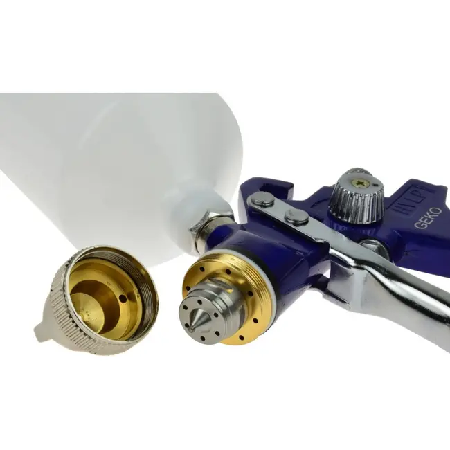 GEKO HVLP verfspuit - 1.4 mm tip - met luchtregelaar en filter - ergonomisch ontwerp