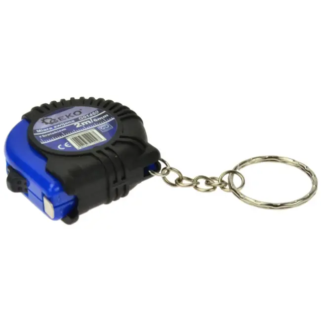 GEKO Meetlint met sleutelhanger - 2 m - 6 mm - Lichtgewicht en vergrendelbaar