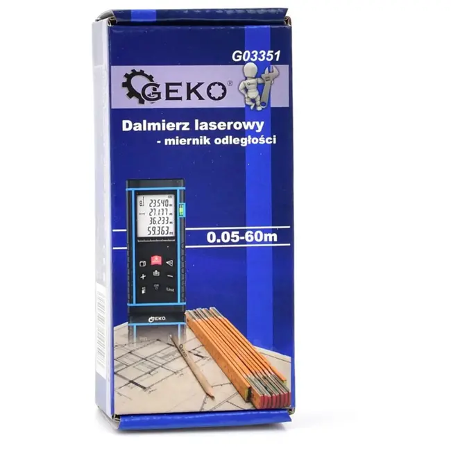 GEKO Laser afstandsmeter - 60 m bereik - compact ontwerp - geheugenfunctie - rood laserlicht