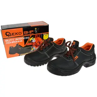 GEKO Veiligheidsschoenen - Zwart Leer - Antislip - Ademend - Maat 39