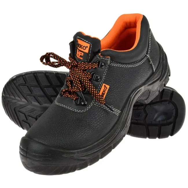 GEKO Veiligheidsschoenen - Zwart Leer - Antislip - Ademend - Maat 39