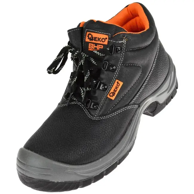 GEKO Veiligheidsschoenen - Zwart Leer - Antislip & Oliebestendig - Maat 39