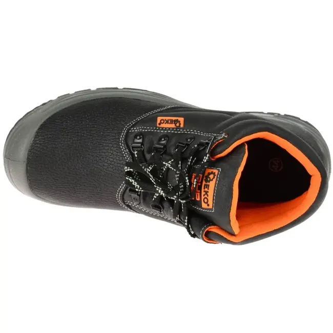 GEKO Veiligheidsschoenen - Zwart Leer - Antislip & Oliebestendig - Maat 39