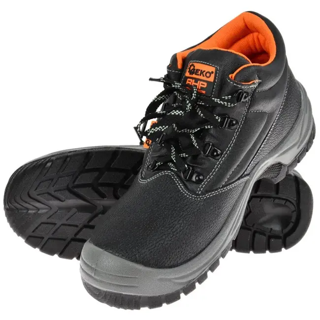 GEKO Zwarte veiligheidsschoenen - Leer - Antislip - Maat 40