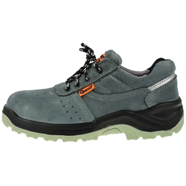 GEKO Grijze suède veiligheidsschoenen - stalen neus - antislip - maat 39