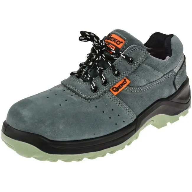 GEKO Grijze suède veiligheidsschoenen - stalen neus - maat 40 - antislip en olie-resistent
