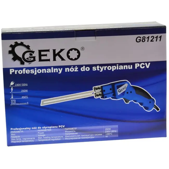 GEKO Elektrisch snijmes - 250W - Snel opwarmen - 16 temperatuurstanden - Inclusief accessoires