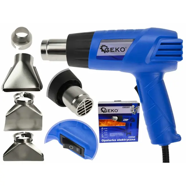 GEKO Hete luchtpistool - 2000W - 4 accessoires - Oververhittingsbeveiliging