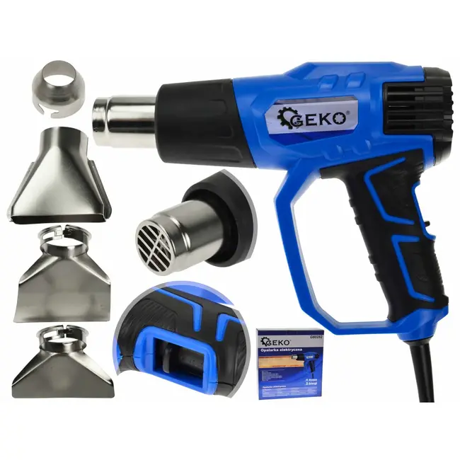GEKO Hete luchtpistool - 2000W - 2 temperatuurinstellingen - Inclusief 4 accessoires