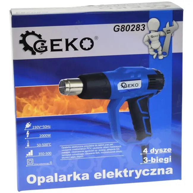 GEKO Verstelbare heteluchtpistool - 2000W - Inclusief 4 accessoires - Meerdere temperatuur- en luchtstroominstellingen