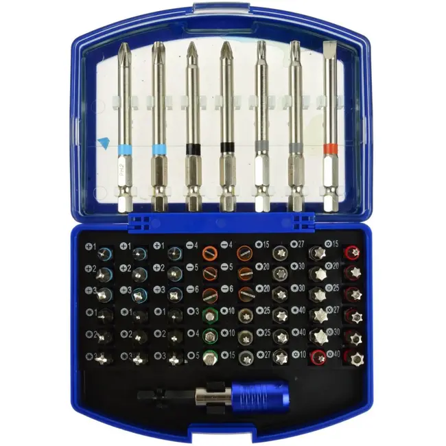 GEKO Boor- en schroefbitset - 56-delig - CrV staal - 25 mm & 75 mm bits