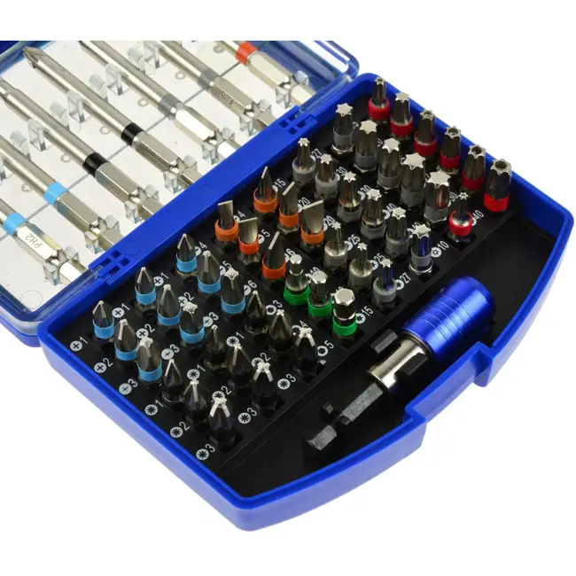 GEKO Boor- en schroefbitset - 56-delig - CrV staal - 25 mm & 75 mm bits