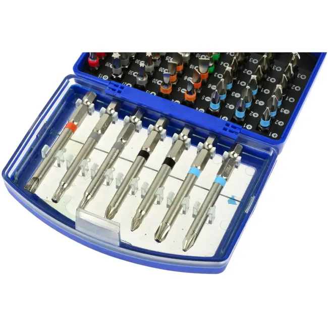 GEKO Boor- en schroefbitset - 56-delig - CrV staal - 25 mm & 75 mm bits