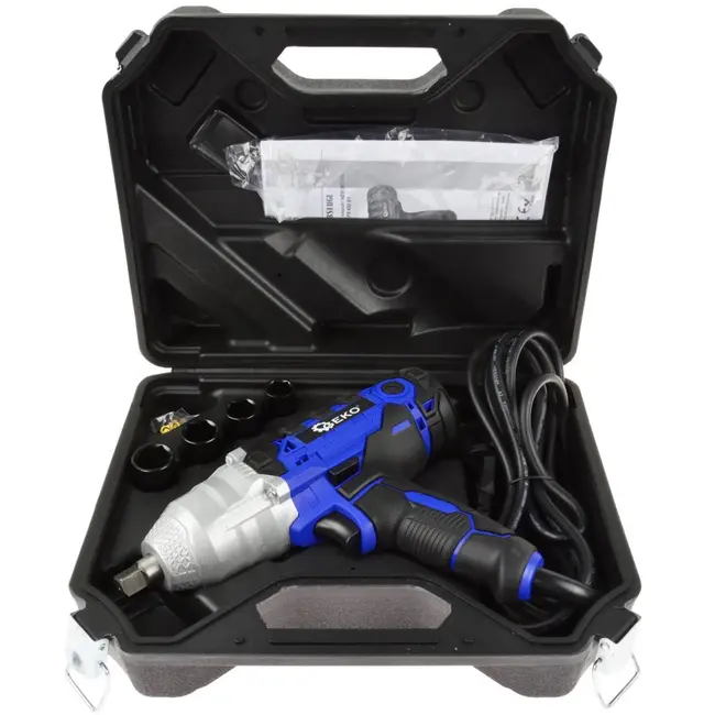 GEKO Elektrische slagmoersleutel - 450W - 720 Nm koppel - Inclusief 4 doppen - 230V