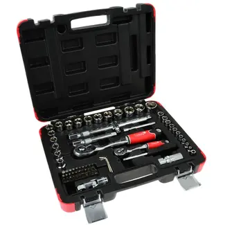 Tvardy Mechanische gereedschapsset - 72-delig - Chroom-Vanadium - 1/2" & 1/4" aandrijving Tvardy Mechanische gereedschapsset - 72-delig - Chroom-Vanadium - 1/2" & 1/4" aandrijving