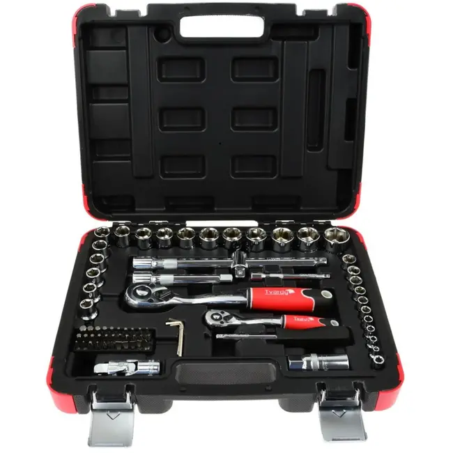 Tvardy Mechanische gereedschapsset - 72-delig - Chroom-Vanadium - 1/2" & 1/4" aandrijving
