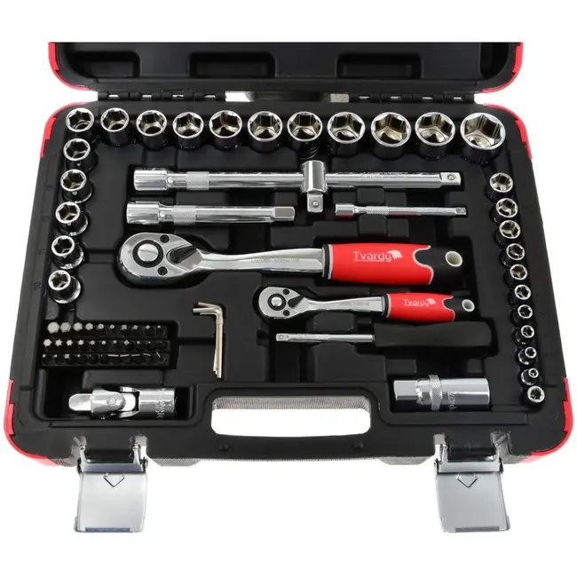 Tvardy Mechanische gereedschapsset - 72-delig - Chroom-Vanadium - 1/2" & 1/4" aandrijving