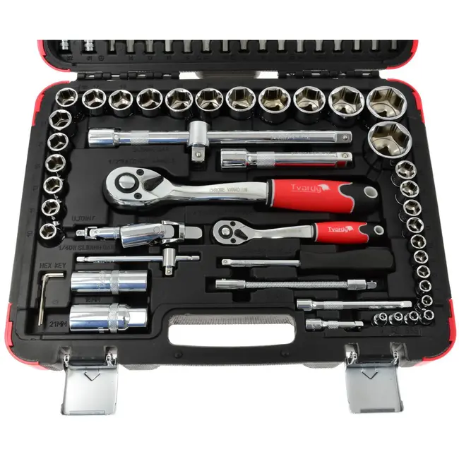 Tvardy Gereedschapsset - Chroom Gepolijst - 94-delig - 1/2" & 1/4" Aandrijving