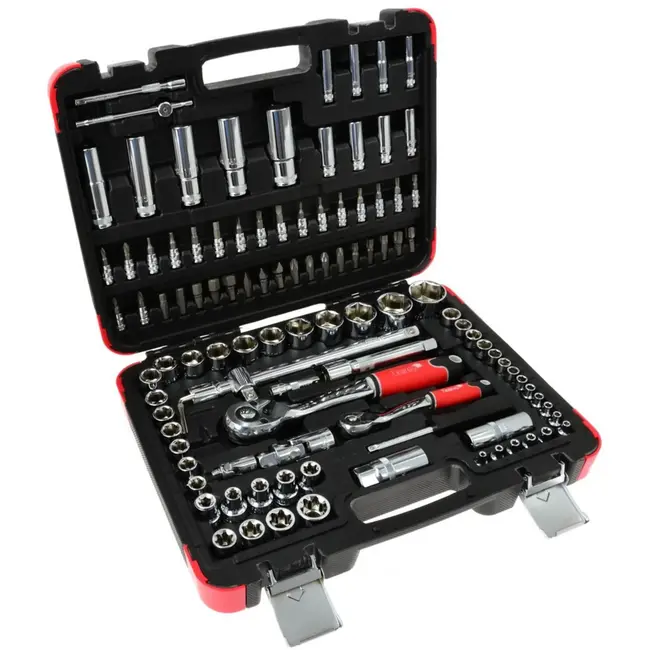 Tvardy Gereedschapsset - Chroomgepolijst - 108-delig - CRV Staal - 1/2" & 1/4" Aandrijving