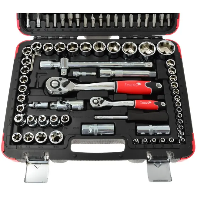 Tvardy Gereedschapsset - Chroomgepolijst - 108-delig - CRV Staal - 1/2" & 1/4" Aandrijving