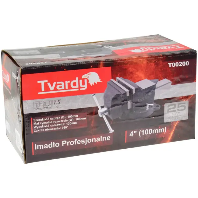 Tvardy Heavy duty bankschroef - 360° draaibaar - 100 mm bekbreedte - met aambeeld