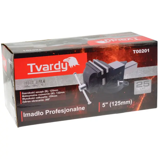 Tvardy Heavy duty bankschroef - 360° draaibaar - 125 mm - zwart