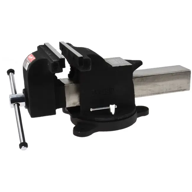 Tvardy Zware bankschroef - 360° draaibaar - 200 mm - staal - zwart