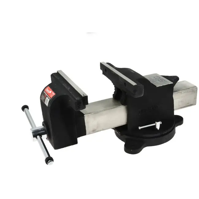 Tvardy Zware bankschroef - 360° draaibaar - 200 mm - staal - zwart