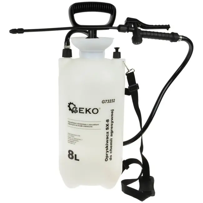 GEKO Drukspuit - 8 liter - Chemisch bestendig - Verstelbare lans - Veiligheidsventiel