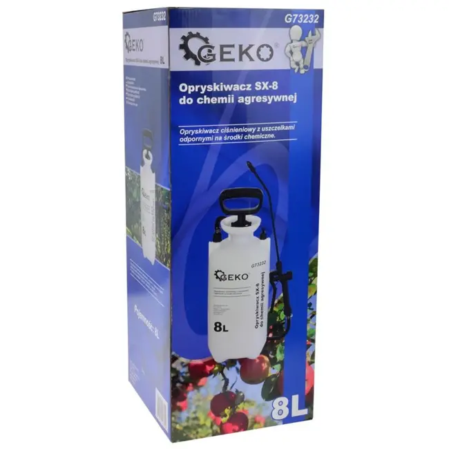 GEKO Drukspuit - 8 liter - Chemisch bestendig - Verstelbare lans - Veiligheidsventiel