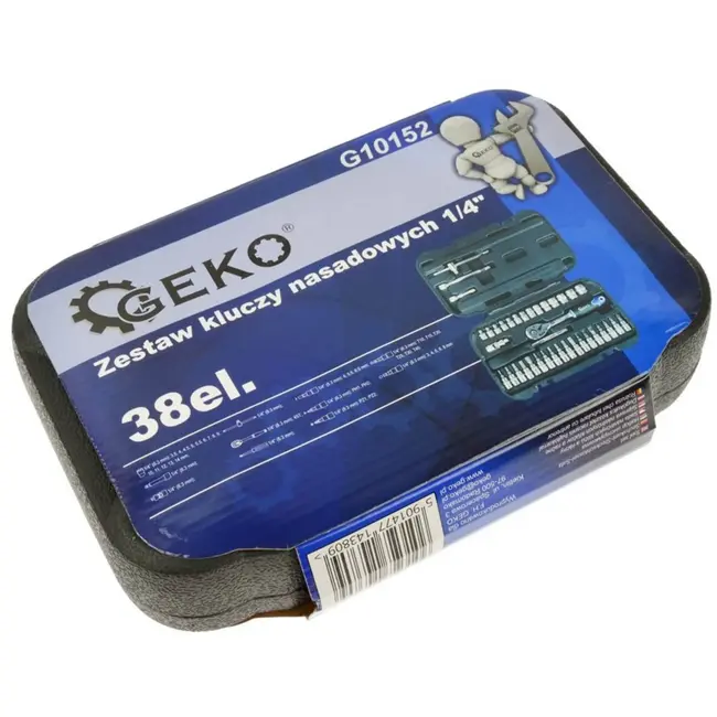GEKO Duurzame dopsleutelset - 38-delig - Ergonomische ratel - Chroom vanadium staal