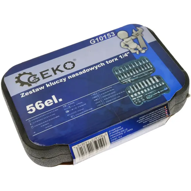 GEKO Torx dopsleutelset - 56-delig - Chroom-vanadium - Ergonomische ratel 1/4"