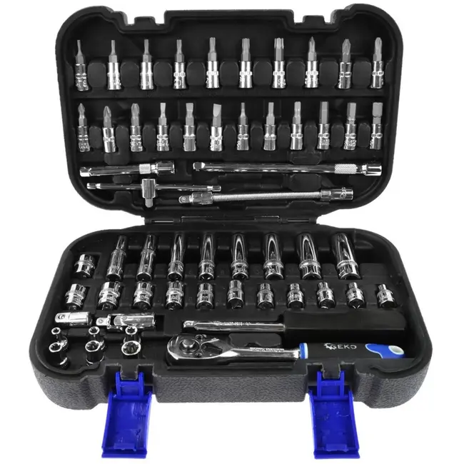 GEKO Torx dopsleutelset - 56-delig - Chroom-vanadium - Ergonomische ratel 1/4"