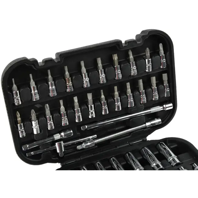 GEKO Torx dopsleutelset - 56-delig - Chroom-vanadium - Ergonomische ratel 1/4"