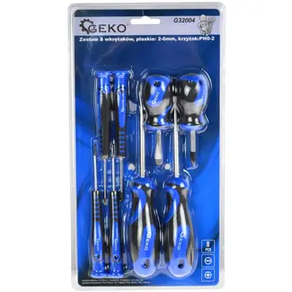 GEKO Schroevendraaierset - 8-delig - Precisie & Standaard - Ergonomisch - Chroom-vanadium staal