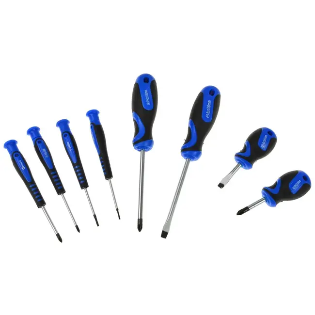 GEKO Schroevendraaierset - 8-delig - Precisie & Standaard - Ergonomisch - Chroom-vanadium staal