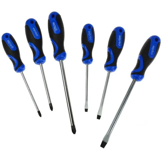 GEKO Schroevendraaierset - 6-delig - Ergonomisch - Chroom-vanadium - Met ophangoog