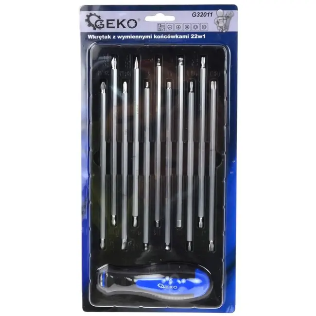 GEKO Schroevendraaierset - Verwisselbare Bladen - 22-delig - Antislip Handgreep
