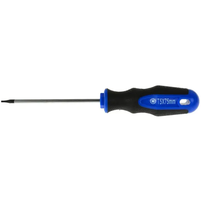 GEKO Torx schroevendraaier - T5 - 75 mm - Ergonomisch - Ophanggat