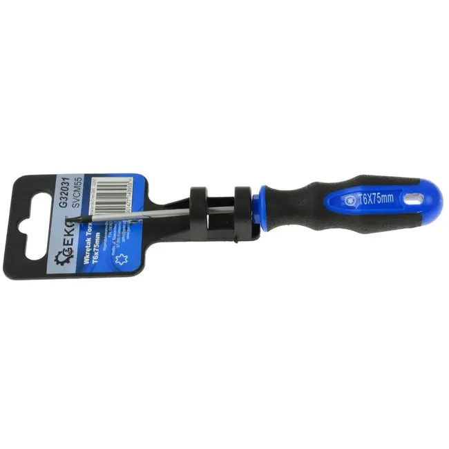 GEKO Torx schroevendraaier - T6 x 75 mm - Ergonomische handgreep - Chroom-vanadium staal