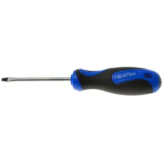 GEKO Schroevendraaier - Platte Kop - 4x75 mm - Ergonomische Handgreep - Chroom-Vanadium Staal