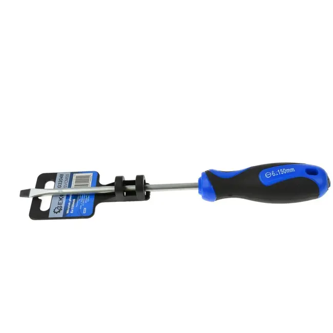GEKO Schroevendraaier - Platte Kop - Ergonomisch - 6 x 150 mm - Chroom-Vanadium Staal