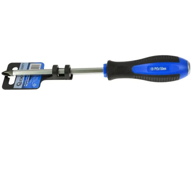 GEKO Philips schroevendraaier - 150 mm - Ergonomisch - Metaal stootkap - Ophanggat