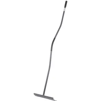 GEKO Ergonomische hark - 16 tanden - 41 cm breed - Stalen steel - Zwart-blauw