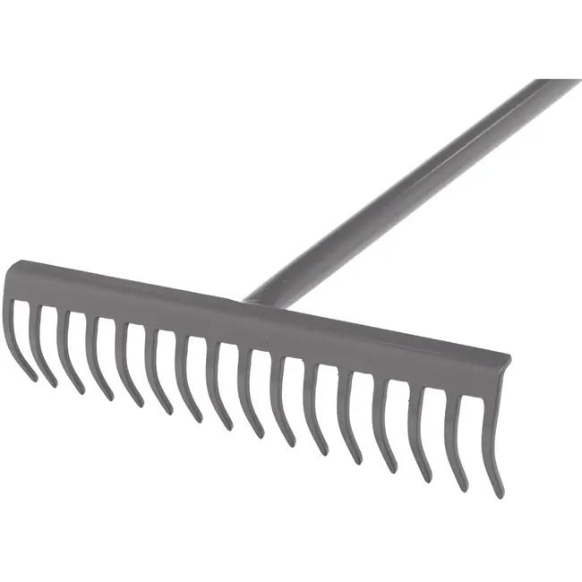 GEKO Ergonomische hark - 16 tanden - 41 cm breed - Stalen steel - Zwart-blauw